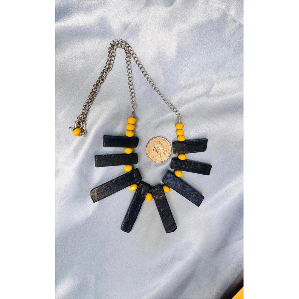 Rectangular Blue W/ Sparkling Yellow Flecks In St… - image 4